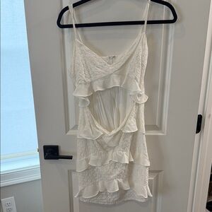 Lovers + Friends Matthews White Ruffle Dress